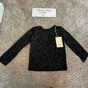 Kyte baby midnight leopard (shimmer) long sleeve shirt size 6T NWT
